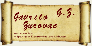 Gavrilo Zurovac vizit kartica